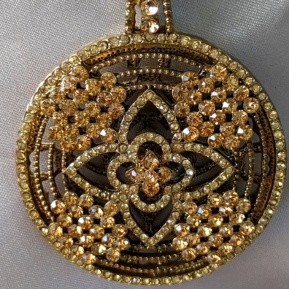 Cara Silvertone Rhinestone Pendant Necklac